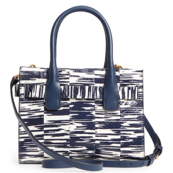 Authentic Tory Burch Snakeskin leather magnetic closure Crosby/Satchel - Picture 6 of 9